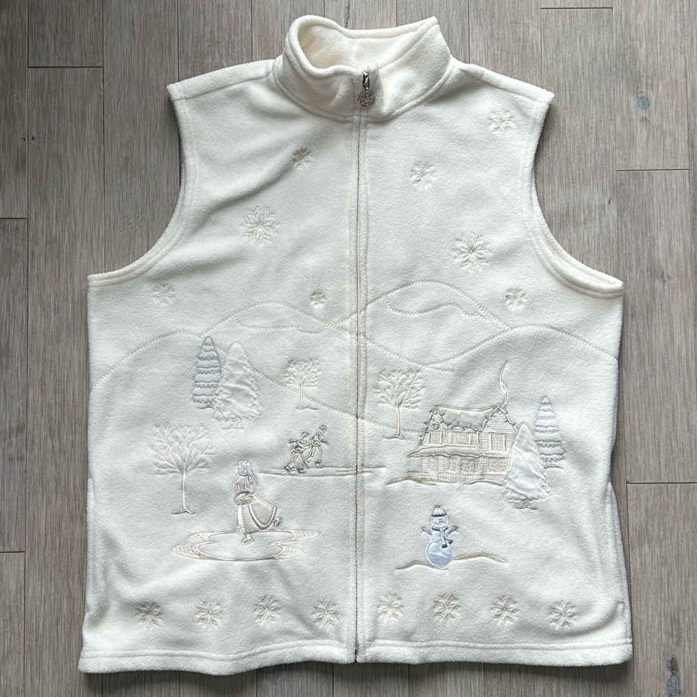Tradition Winter Cream Embroidered Vest XL‎